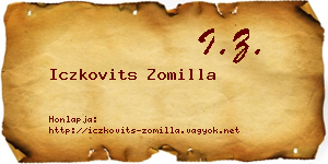 Iczkovits Zomilla névjegykártya